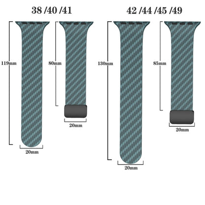 Skorter | For Apple Watch SE 2022 44mm Carbon Fiber Magnetic Black Buckle Band (Dark Green Black)
