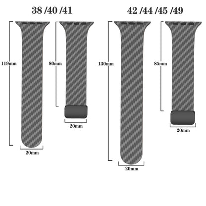 Skorter | For Apple Watch 42mm Carbon Fiber Magnetic Black Buckle Bracelet (Space Gray Orange)