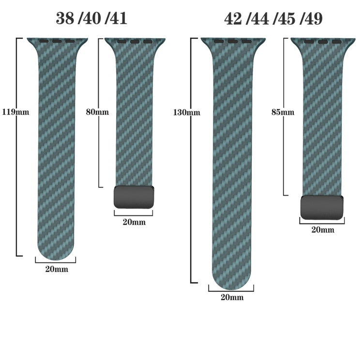 Skorter | For Apple Watch 38mm Carbon Fiber Magnetic Black Buckle Watch Band (Dark Green Black)