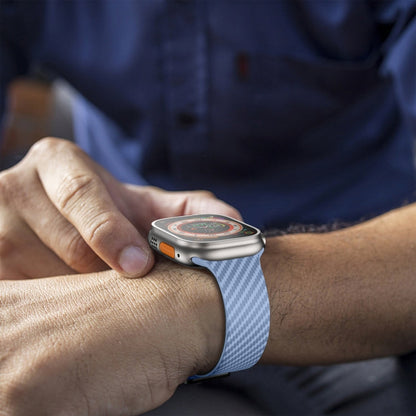 Skorter | For Apple Watch 38mm Carbon Fiber Magnetic Black Buckle Band (Sky Blue Black)