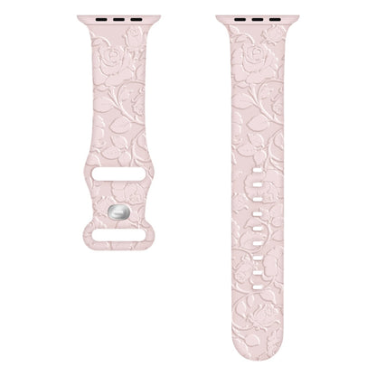 Skorter | For Apple Watch SE 2023 40mm Pink Embossed Silicone Watch Strap (Pink)