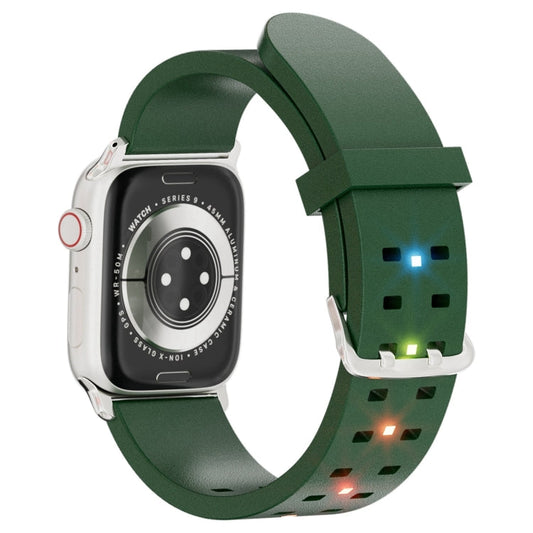 Skorter | For Apple Watch SE 2023 44mm Bright Colorful Light Silicone Strap (Green)