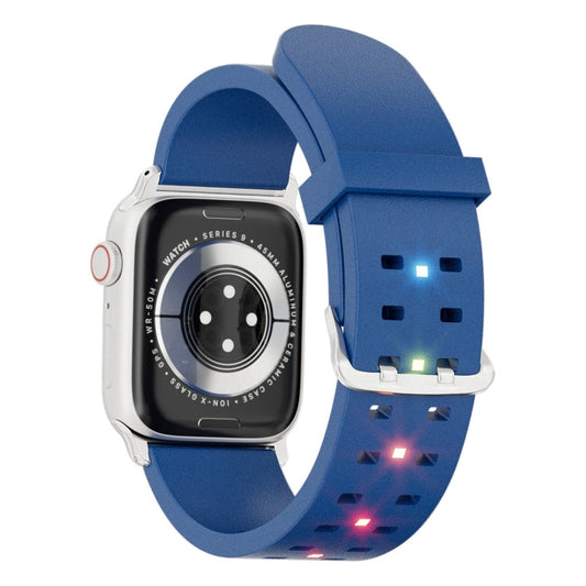 Skorter | For Apple Watch SE 2023 40mm Luminous Colorful Light Silicone Band (Blue)
