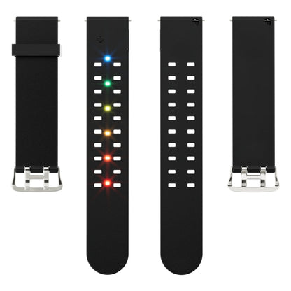 Skorter | For Apple Watch SE 2022 44mm Bright Colorful Light Silicone Watch Band (Black)