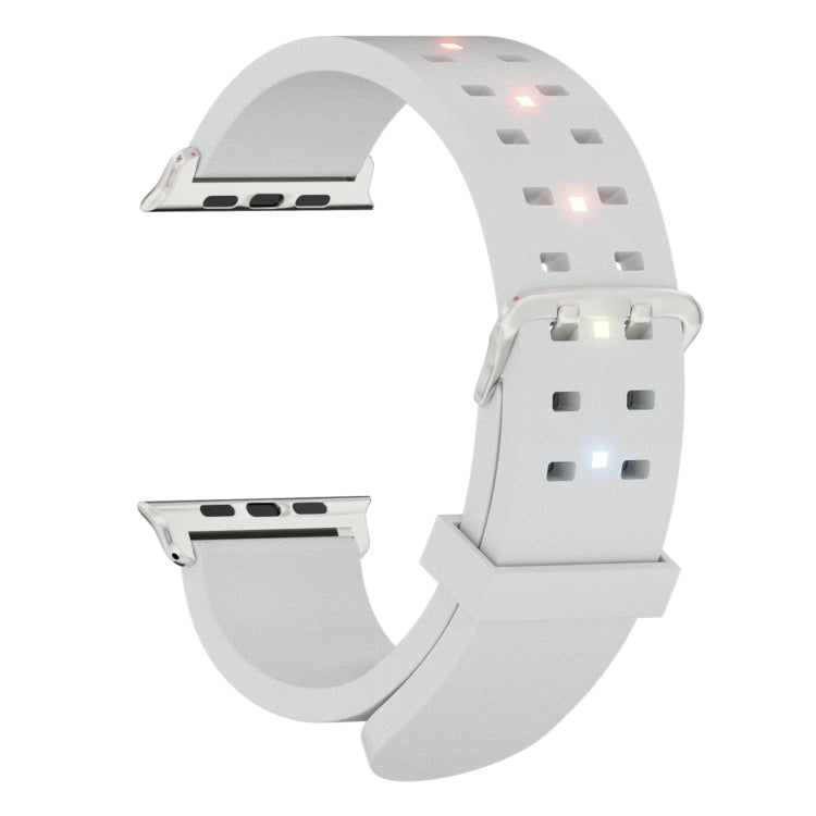 Skorter | For Apple Watch SE 2022 44mm Bright Colorful Light Silicone Watch Band (Light Gray)