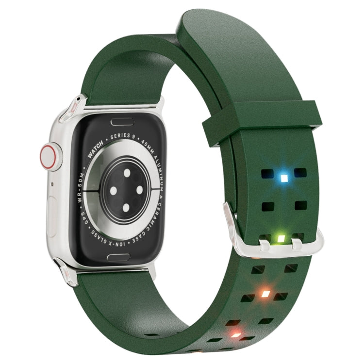 Skorter | For Apple Watch 38mm Luminous Colorful Light Silicone Strap (Green)