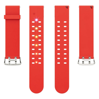 Skorter | For Apple Watch 38 mm Luminous Colorful Light Silicone Watch Band (Red)