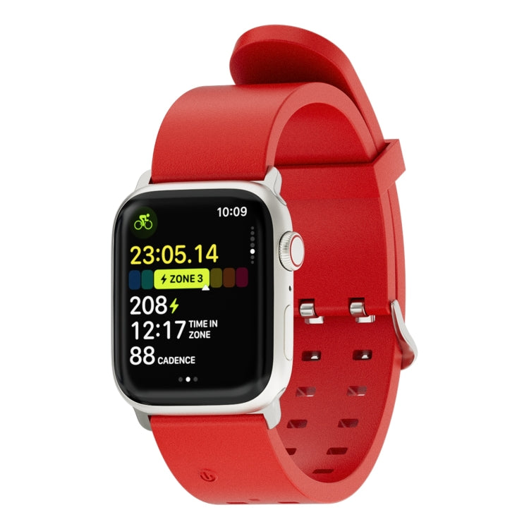 Skorter | For Apple Watch 38 mm Luminous Colorful Light Silicone Watch Band (Red)