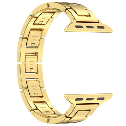 Skorter | For Apple Watch SE 2023 44mm H Slim Stainless Steel Band (Gold)