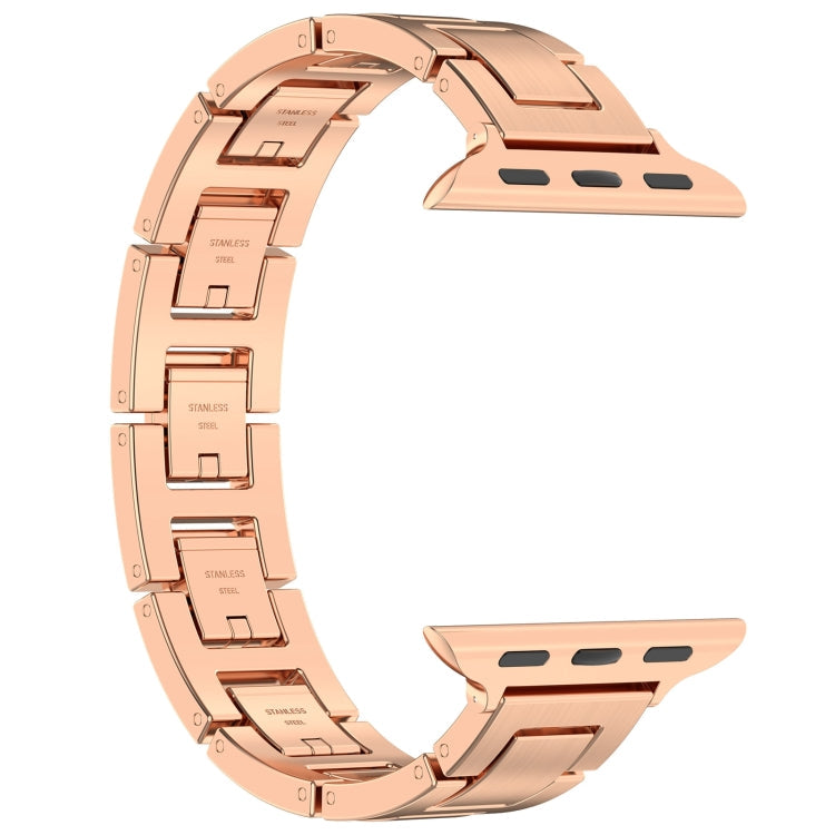 Skorter | For Apple Watch SE 2023 40mm H Slim Stainless Steel Watch Band (Rose Gold)