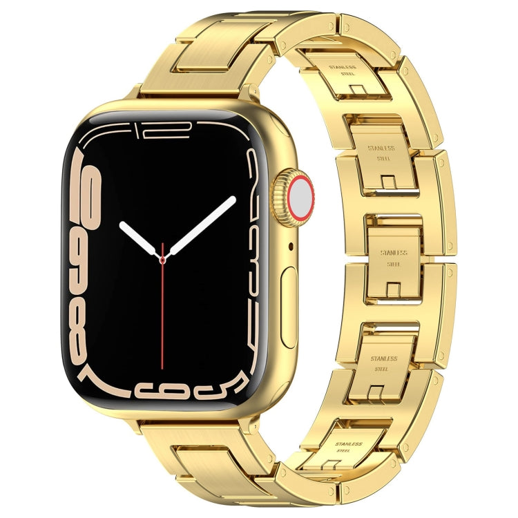 Skorter | For Apple Watch 42mm H Slim Stainless Steel Bracelet (Gold)