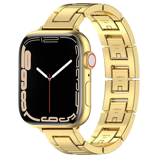 Skorter | For Apple Watch 42mm H Slim Stainless Steel Bracelet (Gold)