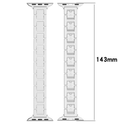 Skorter | For Apple Watch SE 2023 44mm H Slim Stainless Steel Band (Silver)