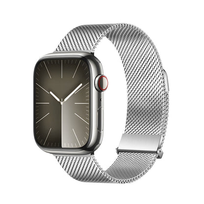 Skorter | For Apple Watch SE 2023 44mm DUX DUCIS Milanese Pro Series Stainless Steel Band (Silver)