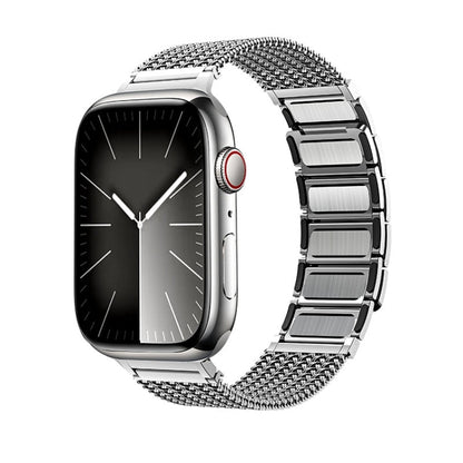 Skorter | For Apple Watch 38mm Magnetic Closure Braided Chain Stainless Steel Bracelet (Silver)