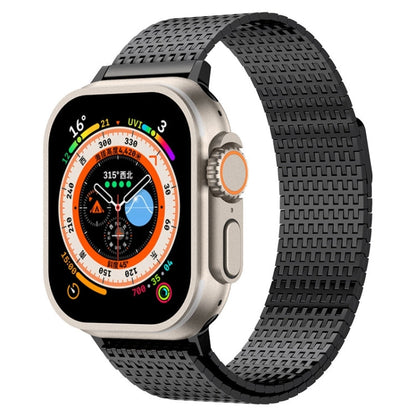 Skorter | For Apple Watch Series 9 45mm Milanese Loop Magnetic Closure Stainless Steel Bracelet (Black)