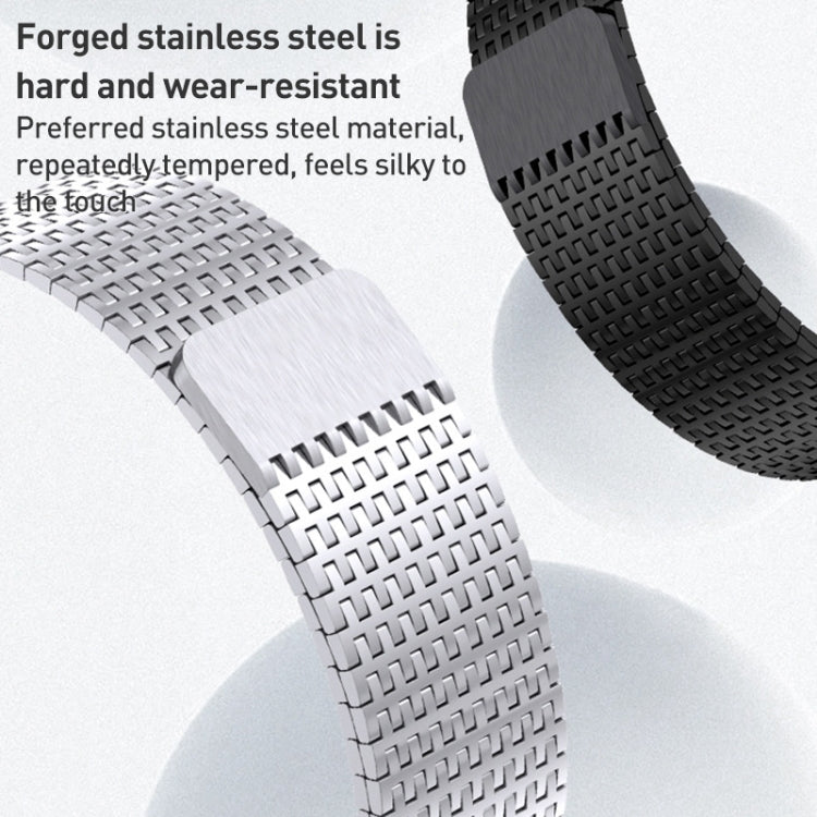 Skorter | For Apple Watch SE 40mm Milanese Loop Magnetic Closure Stainless Steel Band (Black)