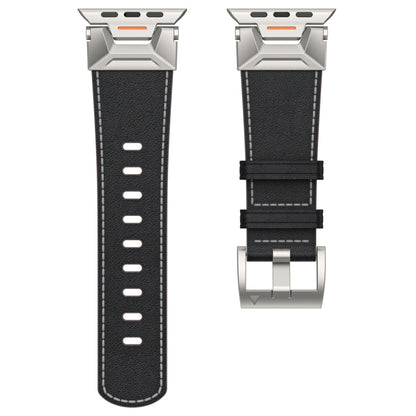 Skorter | For Apple Watch 42mm Mecha Style Leather Watch Band (Black Napa)