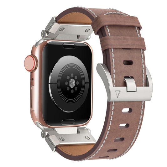 Skorter | For Apple Watch 42mm Mecha Style Leather Band (Coffee Oil Wax)