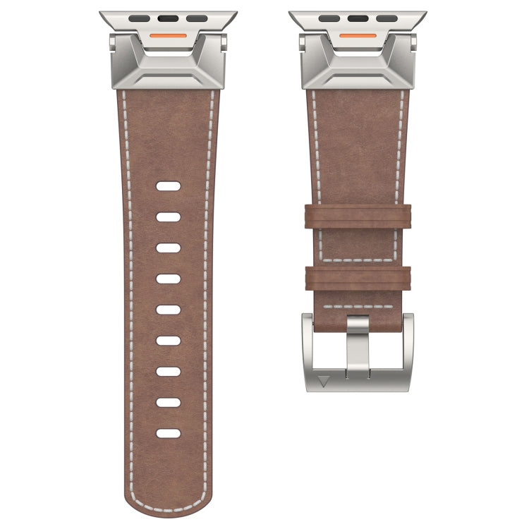 Skorter | For Apple Watch 42mm Mecha Style Leather Band (Coffee Oil Wax)