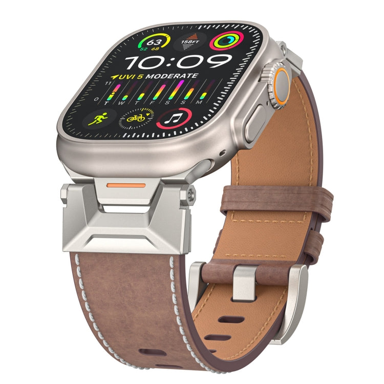 Skorter | For Apple Watch 42mm Mecha Style Leather Band (Coffee Oil Wax)