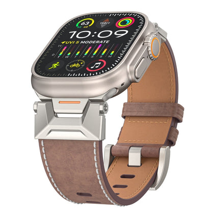 Skorter | For Apple Watch 42mm Mecha Style Leather Band (Coffee Oil Wax)