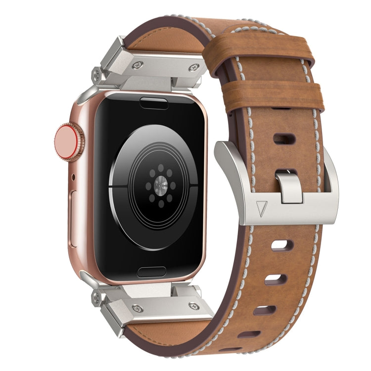 Skorter | For Apple Watch 42mm Mecha Style Leather Strap (Dark Brown)