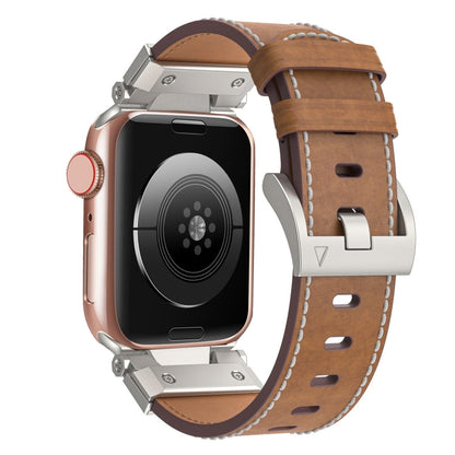 Skorter | For Apple Watch 42mm Mecha Style Leather Strap (Dark Brown)