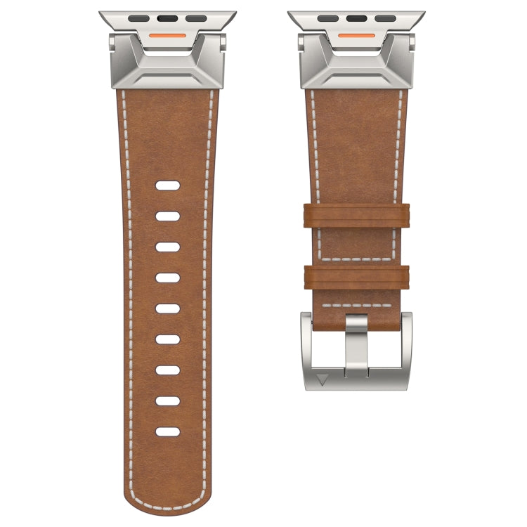 Skorter | For Apple Watch 42mm Mecha Style Leather Strap (Dark Brown)