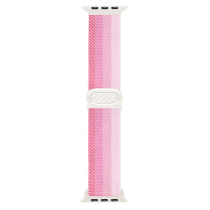 Skorter | For Apple Watch SE 2023 44mm Carbon Fiber Texture Snap Buckle Nylon Watch Band (Gradient Pink)
