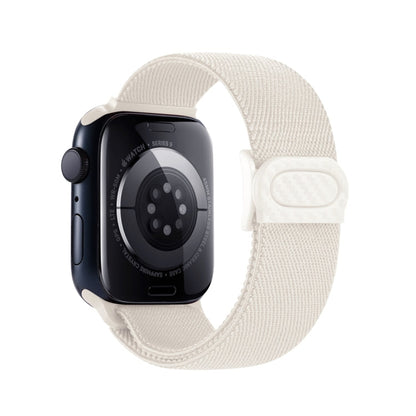 Skorter | For Apple Watch SE 2023 44mm Carbon Fiber Texture Snap-Buckle Nylon Watch Band (Starlight)