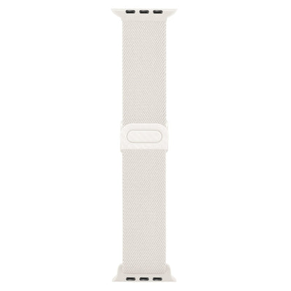 Skorter | For Apple Watch SE 2023 44mm Carbon Fiber Texture Snap-Buckle Nylon Watch Band (Starlight)