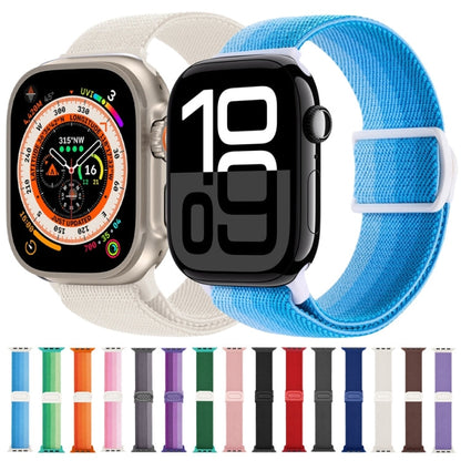Skorter | For Apple Watch SE 2023 44mm Carbon Fiber Texture Zip Closure Nylon Watch Band (Black)