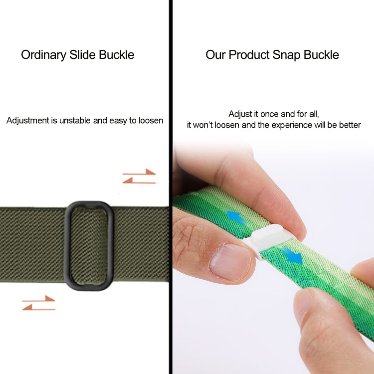 Skorter | For Apple Watch SE 2023 44mm Carbon Fiber Texture Snap-Buckle Nylon Watch Strap (Gradient Green)