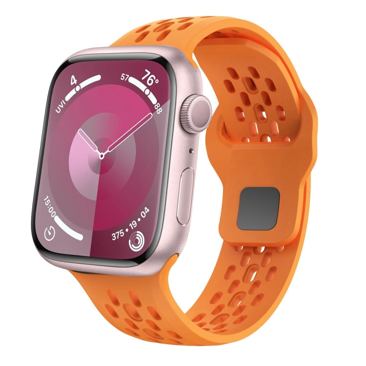 Skorter | For Apple Watch 42mm Oval Holes Fluororubber Band (Orange)