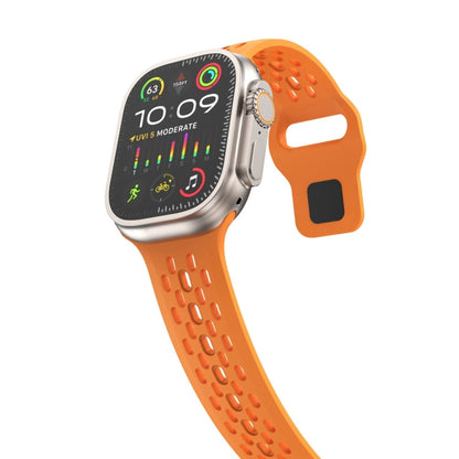 Skorter | For Apple Watch 42mm Oval Holes Fluororubber Band (Orange)