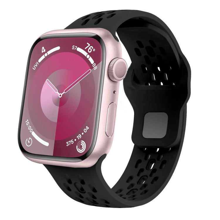 Skorter | For Apple Watch 42mm oval holes fluororubber strap (Black)
