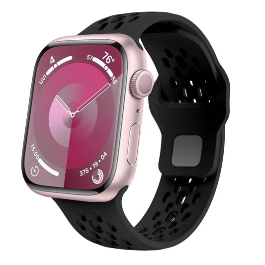 Skorter | For Apple Watch 42mm oval holes fluororubber strap (Black)