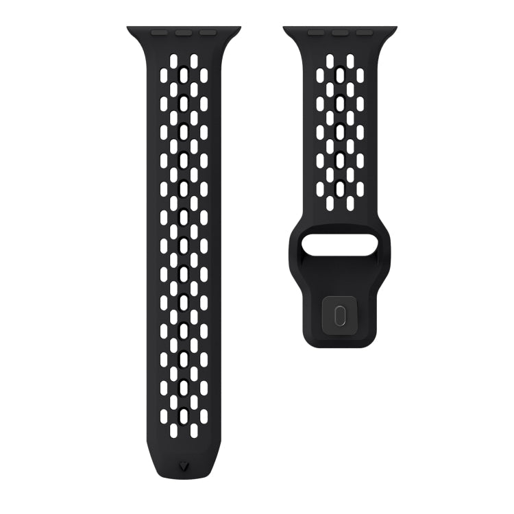 Skorter | For Apple Watch 42mm oval holes fluororubber strap (Black)