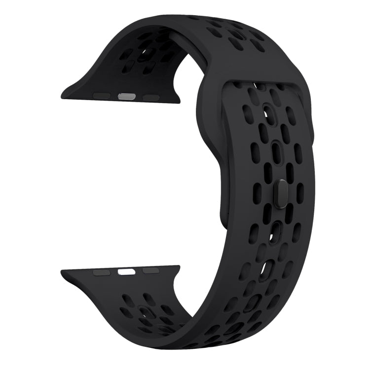 Skorter | For Apple Watch 42mm oval holes fluororubber strap (Black)