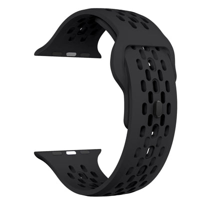 Skorter | For Apple Watch 42mm oval holes fluororubber strap (Black)