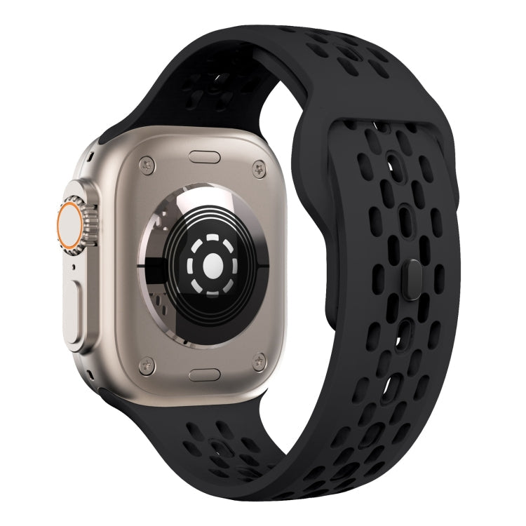 Skorter | For Apple Watch 42mm oval holes fluororubber strap (Black)