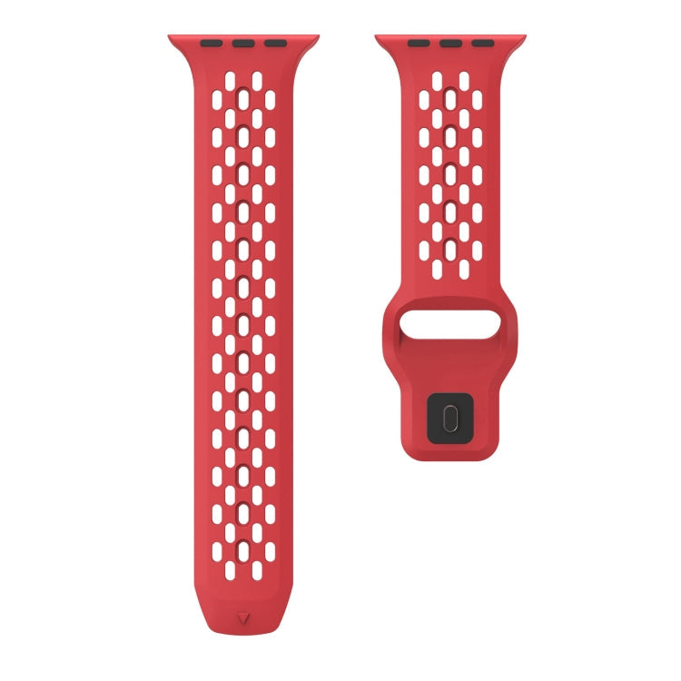 Skorter | For Apple Watch 42mm Oval Holes Fluororubber Strap (Red)