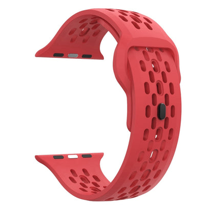 Skorter | For Apple Watch 42mm Oval Holes Fluororubber Strap (Red)