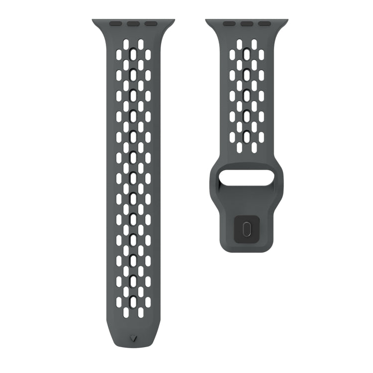 Skorter | For Apple Watch 42mm Oval Holes Fluoro Rubber Band (Dark Grey)