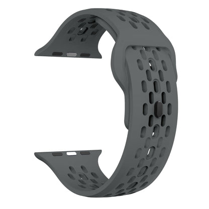 Skorter | For Apple Watch 42mm Oval Holes Fluoro Rubber Band (Dark Grey)