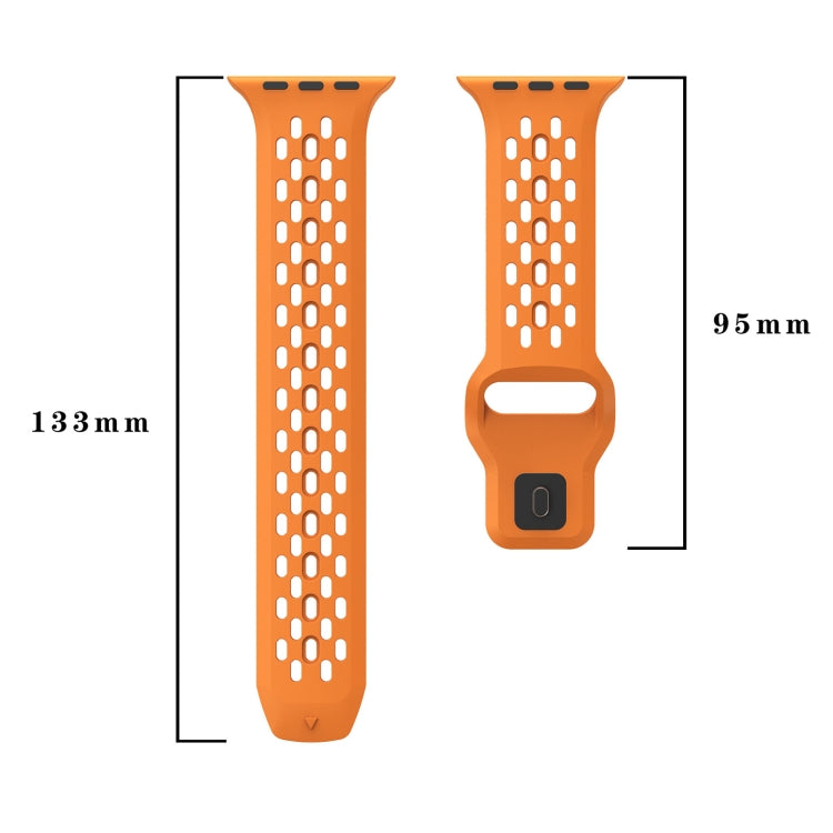 Skorter | For Apple Watch 42mm Oval Holes Fluororubber Band (Orange)