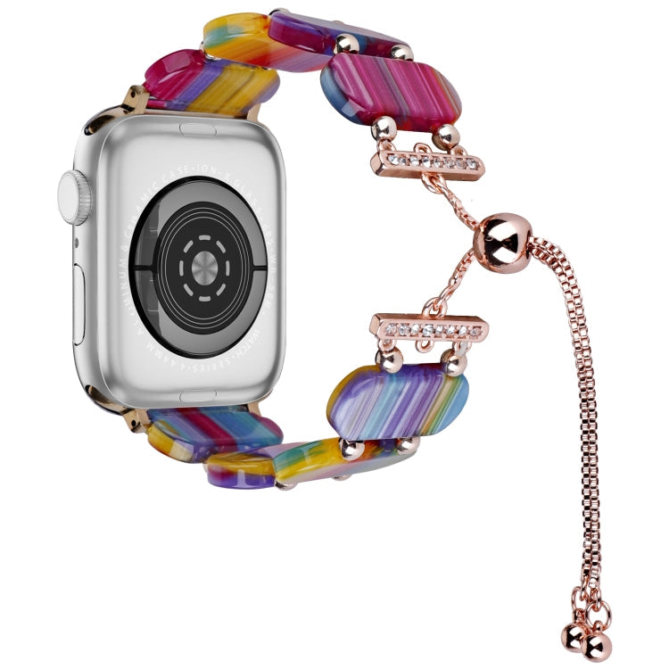 Skorter | For Apple Watch SE 2023 40mm Resin Adjustable Chain Watch Band (Rainbow)