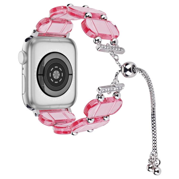Skorter | For Apple Watch 42mm Resin Retractable Chain Watch Strap (Pink)