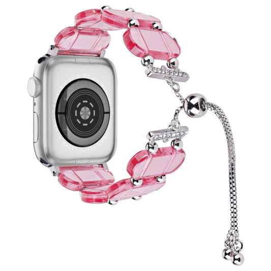 Skorter | For Apple Watch 42mm Resin Retractable Chain Watch Strap (Pink)